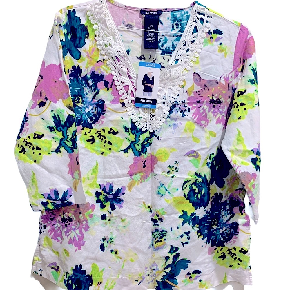 Premise floral linen Tunic - Picture 3 of 5